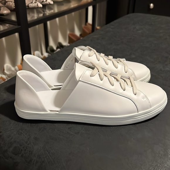 Freda Salvador EDA D'ORSAY SNEAKER In White Leather, 6.5 - Picture 4 of 13